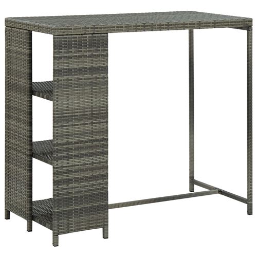 VIDAXL - Table haute avec étagère - 120x60x110 cm - Gris - Image 3