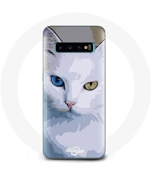 Coque pour Samsung Galaxy S10 Turc de van Chat oeil bleu et oeil jaune Maniacase
