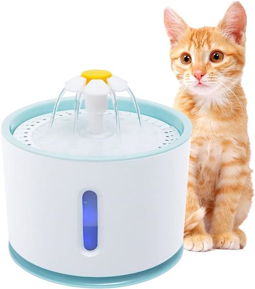 Comparer les prix de Distributeur Eau pour Chat Chien OUNTY - 2.4L Grande Capacité Fontaine avec LED