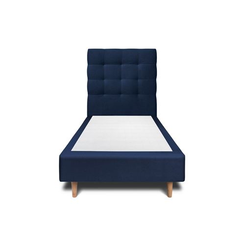 Sommeil De Plomb Bleu Lit 90 X 190 Cm En Velours Sommier Tapissier De Couleur - Image 2