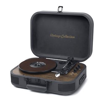 Platine vinyle Muse MT-207 DGB, 33/45/78Trs, Stéréo 2x5W - Bluetooth, Port USB pour lecture/encodage, Adapt. 45Trs, Noir et bois - 1