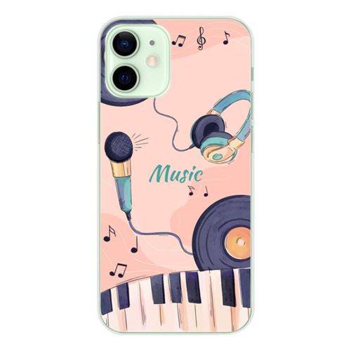 Coque en silicone imprimée compatible Apple iPhone 12 Mini Accords en couleur