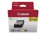 Canon PGI-570/CLI-571 PGBK/BK/C/M/Y Multi Pack - Pack de 5 - noir pigmenté, noir, jaune, cyan, magenta - original - boîte - réservoir d'encre - pour PIXMA TS5051, TS5053, TS5055, TS6050, TS6051, TS6052, TS8051, TS8052, TS9050, TS9055