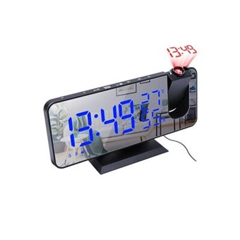 Horloge De Projection Au Plafond, Réveil De Projection - Horloge De Plafond Sans Fil à Affichage LED HD - Projecteur De Temps Numérique Rotatif à 180