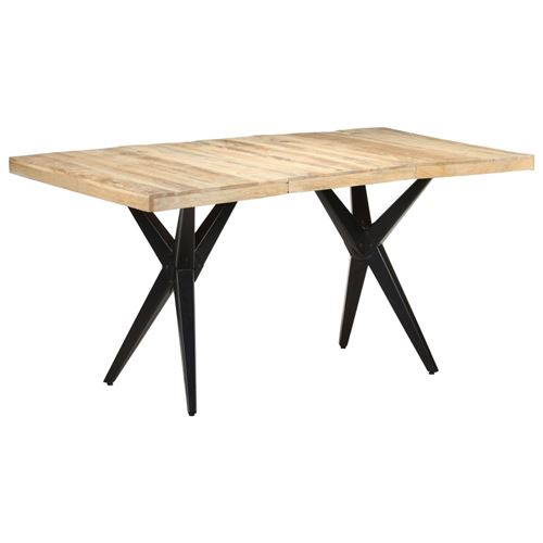 vidaXL Table de salle à manger 160x80x76 cm Bois de manguier brut