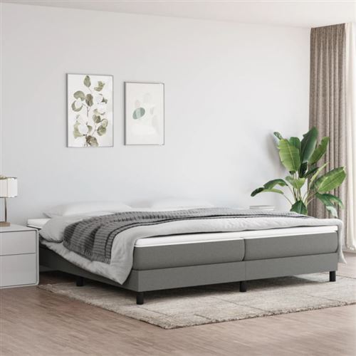 VIDAXL - Cadre de Lit - 200x200 cm - Gris - Tissu - Image 2