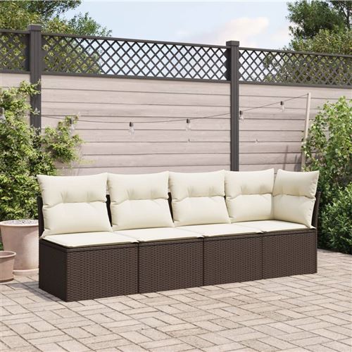 VidaXL - Gartensofa poly-rattan, One Size, Braun