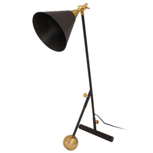 Generique Noir Lampe À Poser Industriel "Celeste" 76Cm & Or - Image 2