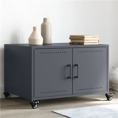 vidaXL Table basse anthracite 68x50x43,5 cm acier