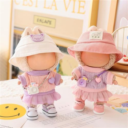 Ensemble Vêtements Pour Poupée 17 Cm - 3 Pièces (pull, Bonnet, Sac) - Polyester Doux - Accessoire Déguisement Enfant - 12