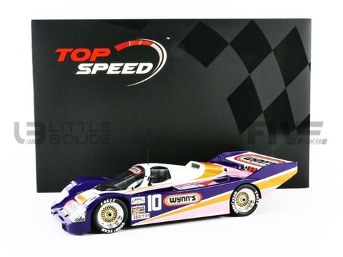 Voiture Miniature de Collection TOP SPEED 1-18 - PORSCHE 962 - Daytona 1987 - Purple / White / Orange - TS0333