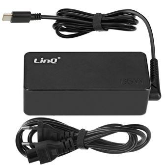Chargeur Alimentation USB C pour Ordinateur portable Power Delivery 65W LinQ Noir - 1