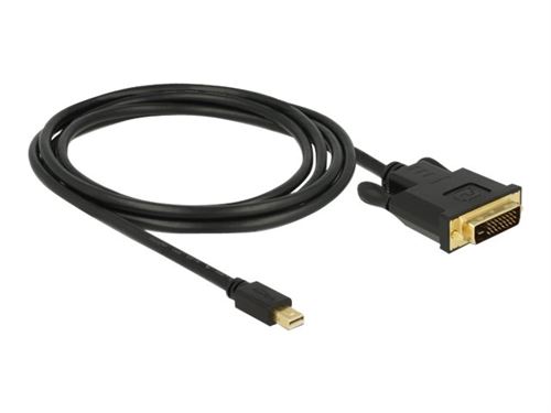 Delock - Adapterkabel - enkele verbinding - Mini DisplayPort (M) naar DVI-D (M) - DisplayPort 1.1 - 2 m - passief, duimschroeven - zwart