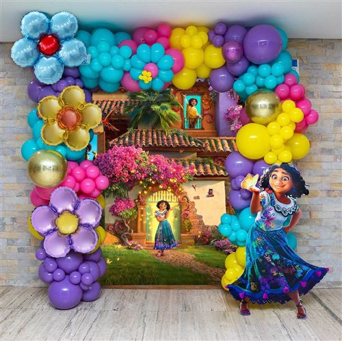 Décoration Anniversaire Encanto Ballons Toile de Fond Photo Joyeux