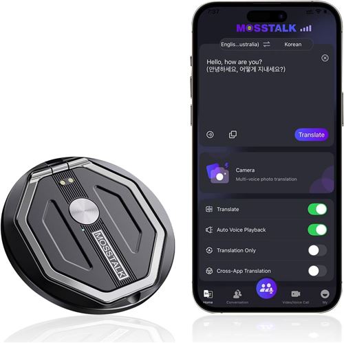EKASN Traducteur Multilingue Instantané Bidirectionnel, 138+ Langues, Compact pour Communication Internationale Blanc