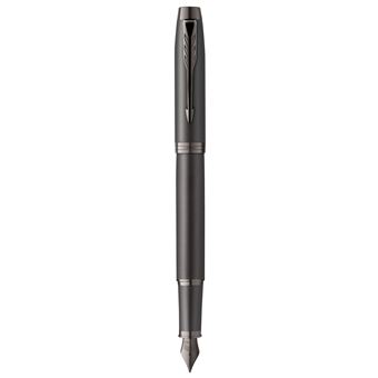 Stylo plume Parker IM Monochrome, Gris acier, plume moyenne, encre bleue, Coffret cadeau