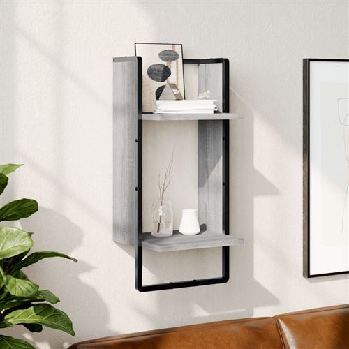 VIDAXL WANDSCHAP MET STANG 30X25X65 CM GRIJS SONOMA EIKENKLEURIG836301