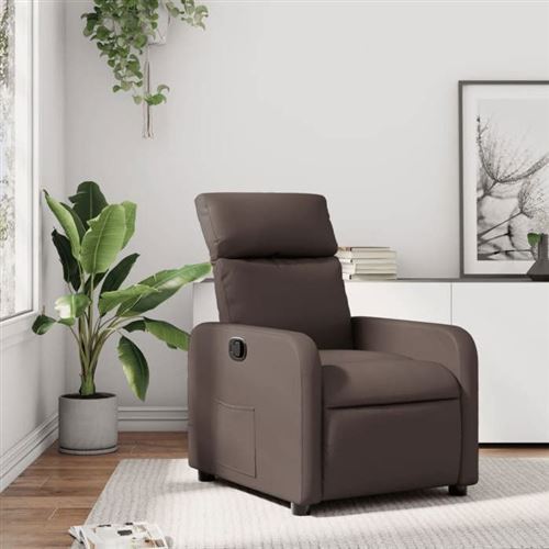 vidaXL Fauteuil réglable similicuir marron