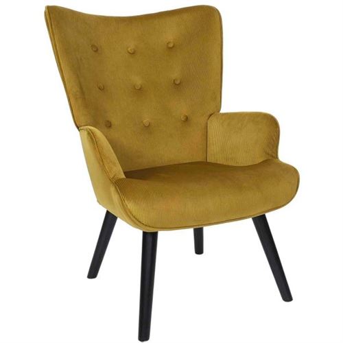 Non Communiqué Jaune Fauteuil En Velours Côtelé Giulia