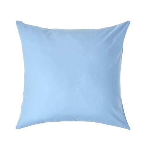 Taie d'oreiller unie en coton Egyptien 200 fils Bleu, 60 x 60 cm