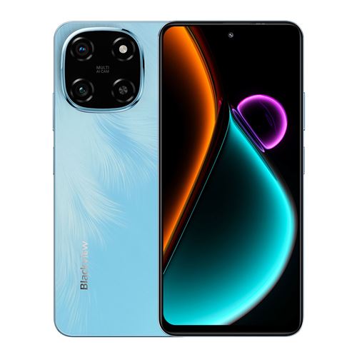 Smartphone Blackview Color 6 -6.67 -24Go -256Go -5000mAh-50MP-13MP,Empreinte digitale-Dual SIM 4G Android 15-Téléphone Portable -Bleu-199.4g