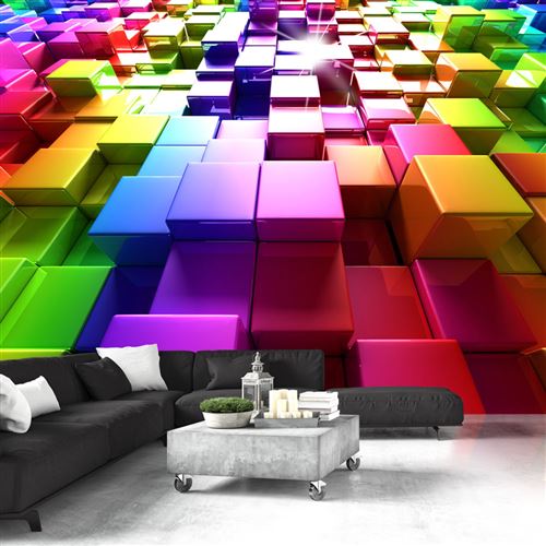 Papier peint - Cubes colorés 200x140 -