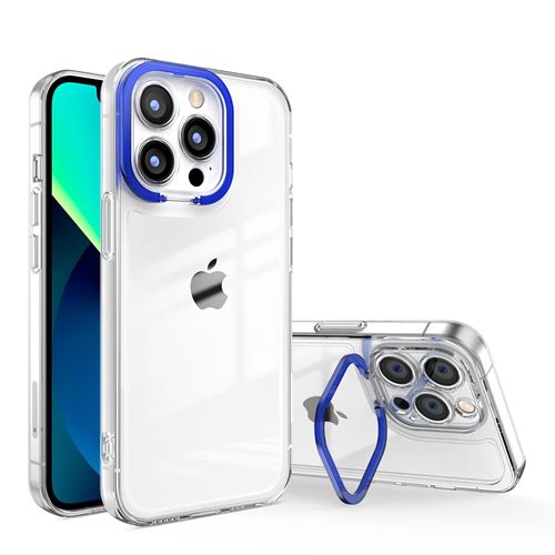 Coque pour iPhone 13 FONGWAN avec support de bague invisible - bleu foncé