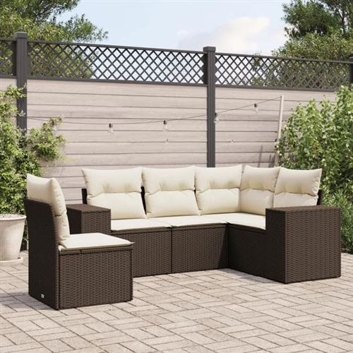 Non Communiqué Marron Salon De Jardin Modulable Vidaxl Rotin 5 Pieces X 83 X 69 5 Personnes