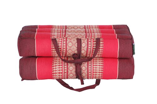 Coussin de Yoga et Méditation en Kapok Naturel - Rouge - Confort Optimal et Facile à Transporter