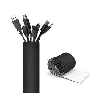Gaine organisateur de câble Qumox pour Câbles ÉlectriquesTélé ou PC,  Réversible Noir et Blanc (∅3.5cm) - Électricité et domotique - Achat & prix