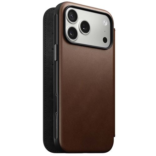 Non Communiqué Marron Étui Portefeuille Pour Iphone 17 Pro Max Magsafe En Cuir Série Modern Nomad
