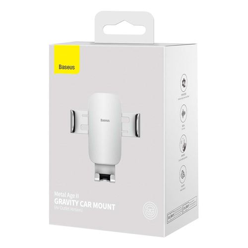 Support Téléphone Voiture BASEUS SUJS000012 Serrure Gravité Automatique Argent