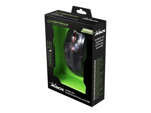 Esperanza Rouge Mx403 Apache - Souris - Ergonomique - Pour Droitiers - 6 Boutons - Filaire - Usb - Image 3