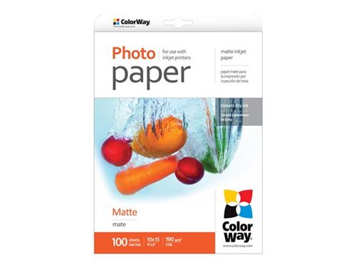 ColorWay - Mat - 100 x 150 mm - 190 g/m² - 100 feuille(s) papier photo