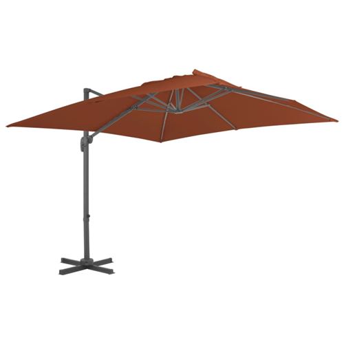 Parasol d&eacute;port&eacute; avec m&acirc;t en aluminium Terre cuite 400x300 cm