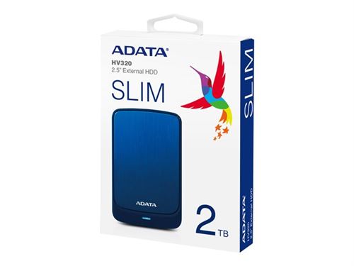 ADATA HV320 - Disque dur - 2 To - externe (portable) - USB 3.1 - bleu