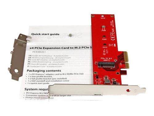 StarTech.com x4 PCI Express to M.2 PCIe SSD Adapter Card - for M.2