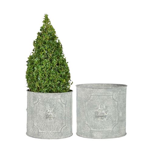 Esschert Design - Pot de fleurs ronds Lion (Lot de 2)