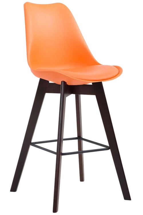 Tabouret de bar Metz à coque plastique , Cappuccino/Orange