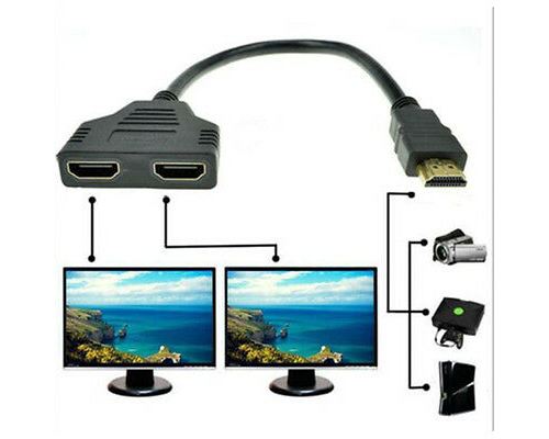 1080P HDMI Port Male to 2Female Convertisseur adaptateur câble dur Splitter 1 In2