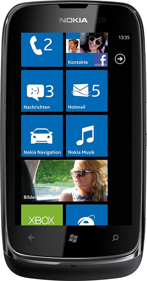 Nokia Lumia 610 Smartphone - Ecran tactile 9,4 cm - 3,7 pouces - Appareil photo 5 mégapixels - Windows Phone Mango OS - Noir