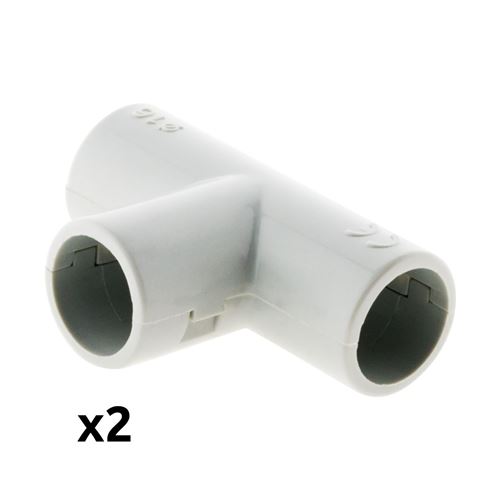 2 Tés IRL Ø16mm Gris