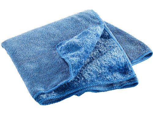 Serviette en microfibres double face 80 x 40 cm - Bleu