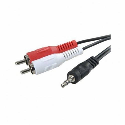 3 GO CA101 Noir 2 m 3.5 mm 2 x RCA Câble audio