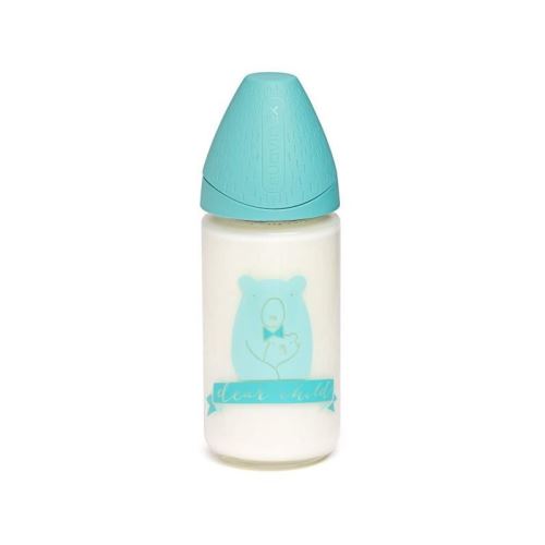 suavinex biberon verre 240ml ours - bleu clair