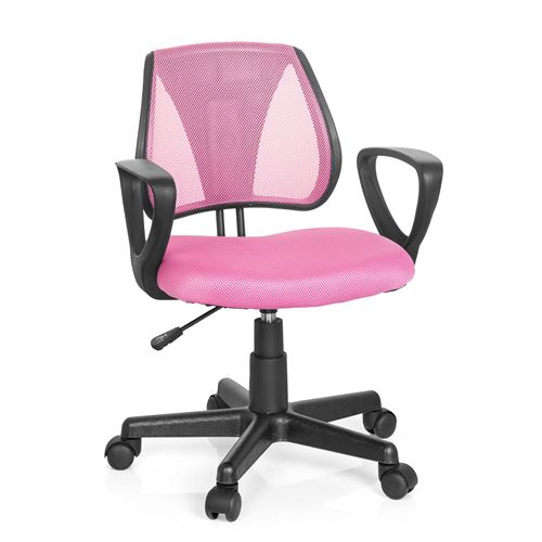 Chaise bureau pour enfants / Siège junior KIDDY CD tissu maille rose