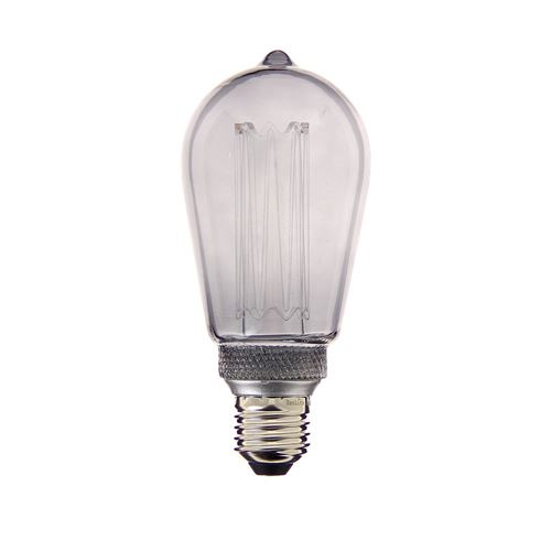 Ampoule LED déco Hologramme Edison au verre fumé, culot E27, 4W cons., 100 lumens, lumière blanc chaud