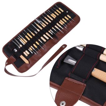 Kit De 5 Outils De Sculpture Zuxbolf - Double Tête Acier Inoxydable - Pour Argile, Bois, Cire - Avec étui Métal