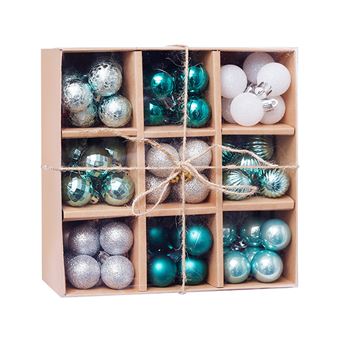 Boules De Décoration D'Arbre De Noël Plastique 99Pcs Bleu K143 - 1