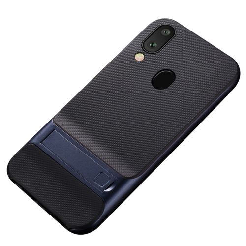 Coque en TPU modèle de filet hybride bleu avec béquille pour votre Samsung Galaxy A30/A20